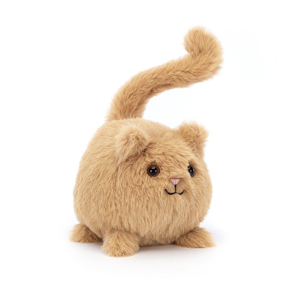 Jellycat Kitten Caboodle - Ginger. Kitten Caboodle is the cutest fluffball with shortbread ginger fur, a sweet curly tail and round chubby body.