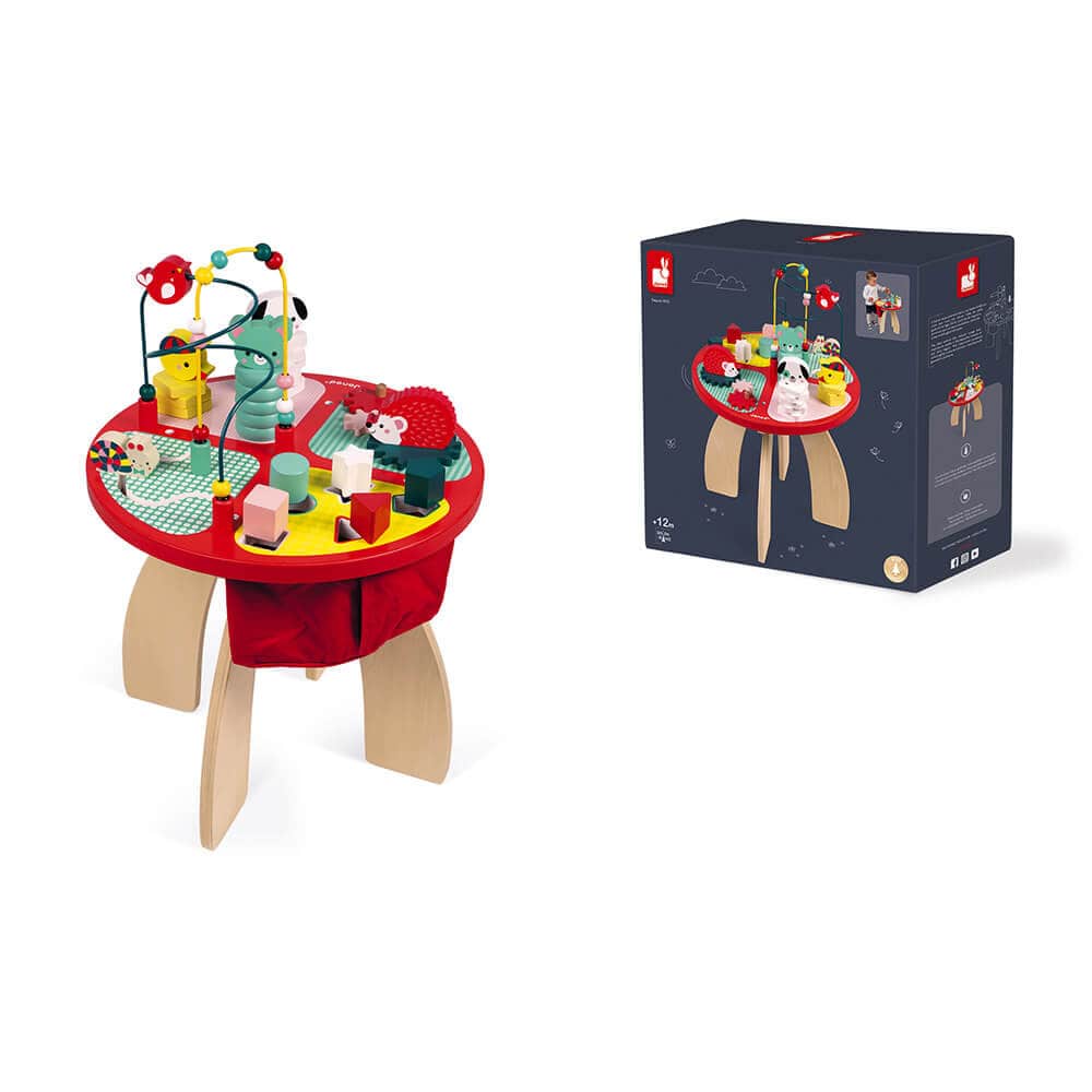 Janod Baby Forest Activity Table complete in box. Some assembly required