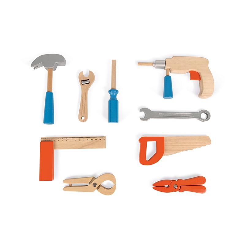 This fab kids tool box by Janod Wooden contains everything required for budding do-it-yourselfers!