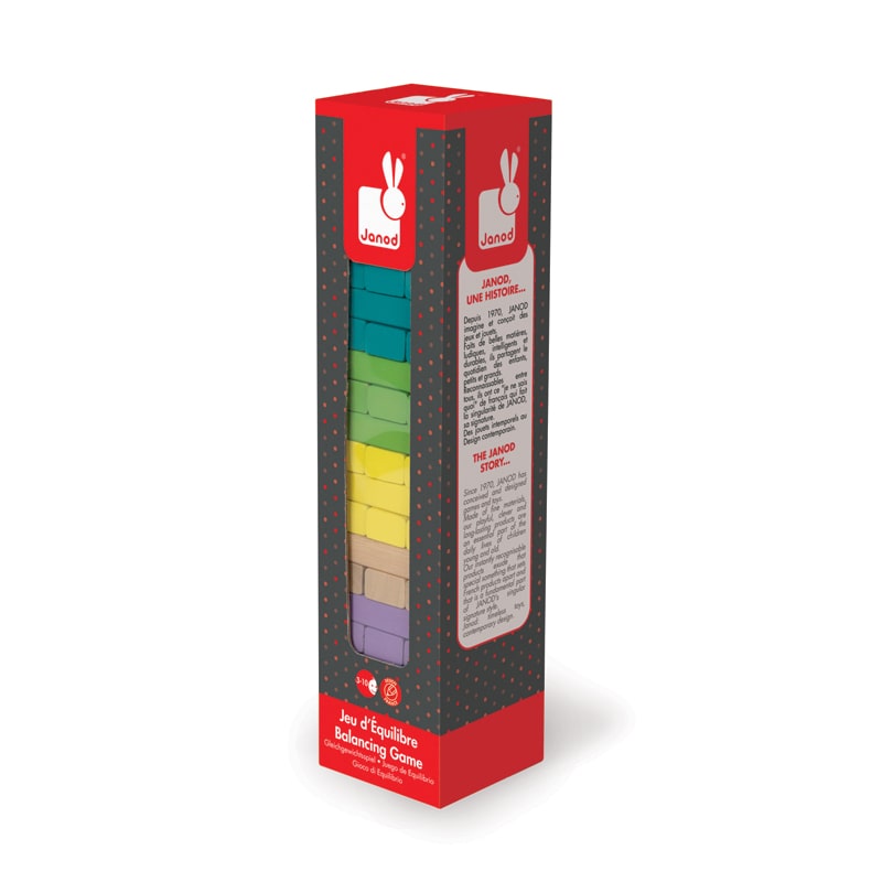 Janod Equilibloc Colour is a colourful balancing game of patience and technique - ideal for kids aged 3 to 10 years.