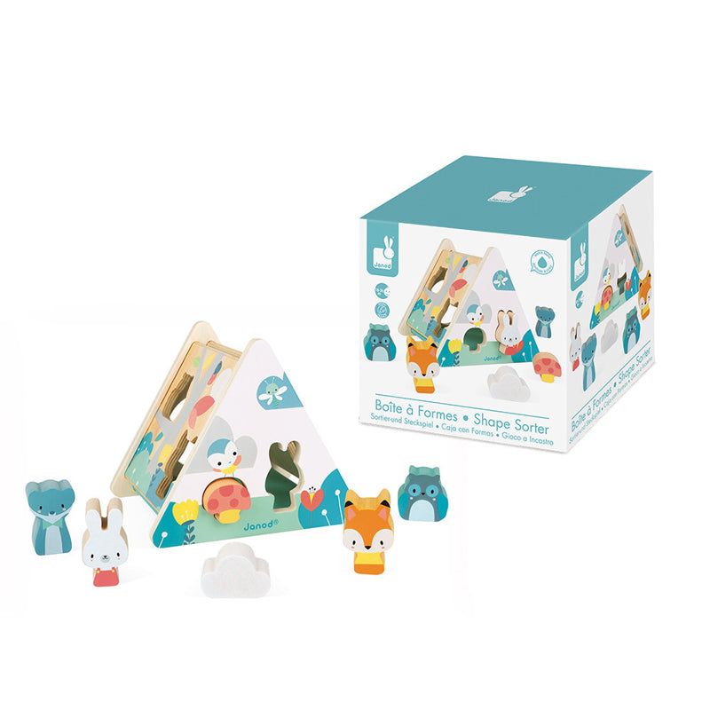 Janod shape sorter toy - Develops manipulation, fine motor and co-ordination skills
