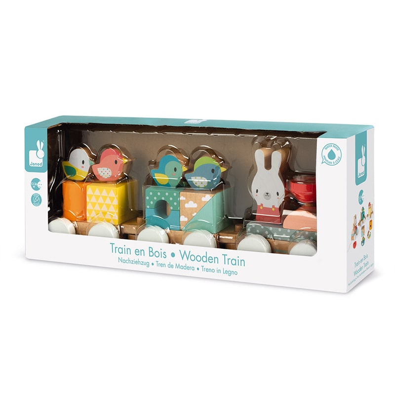 Janod Pure Train for age 12 months plus. Boxed. Say It Baby gifts.