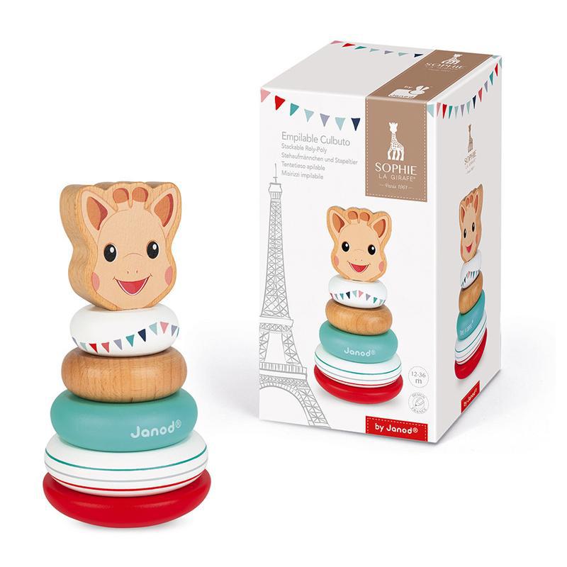 Janod Sophie La Girafe Stackable Roly-Poly Toy - Say It Baby 