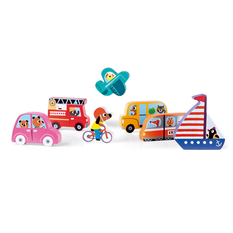 Janod Vehicles Chunky Puzzle - Say It Baby 