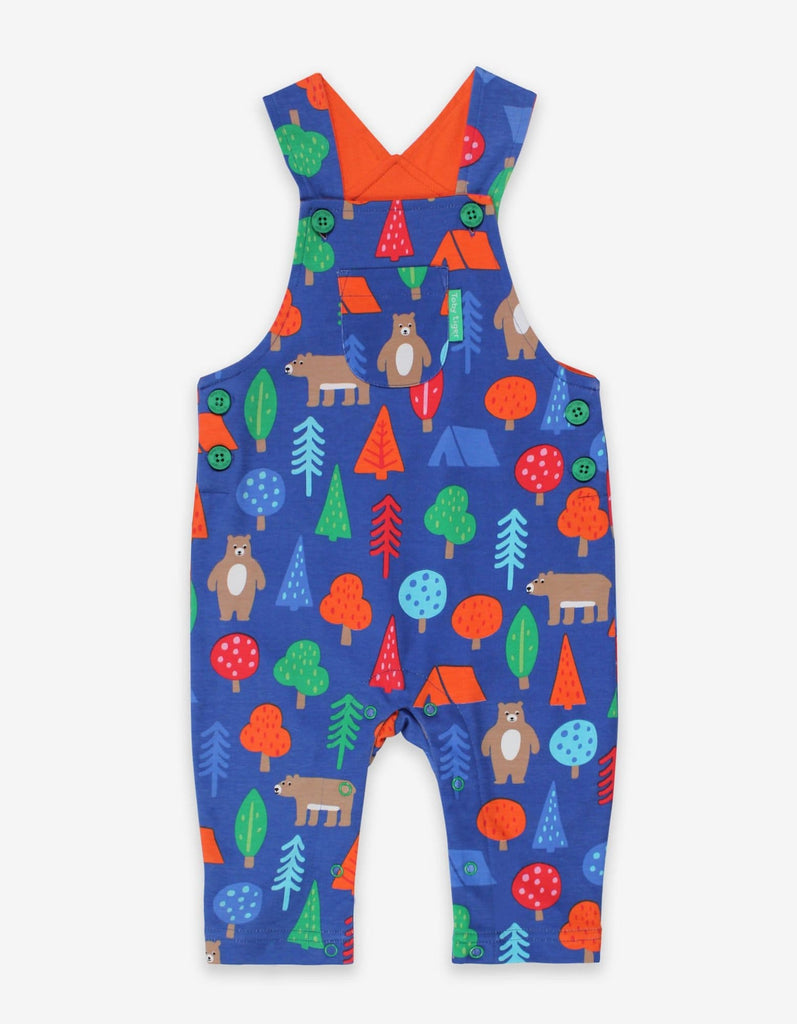 Toby Tiger Organic Camping Bear Print Dungarees. Say it Baby Gifts