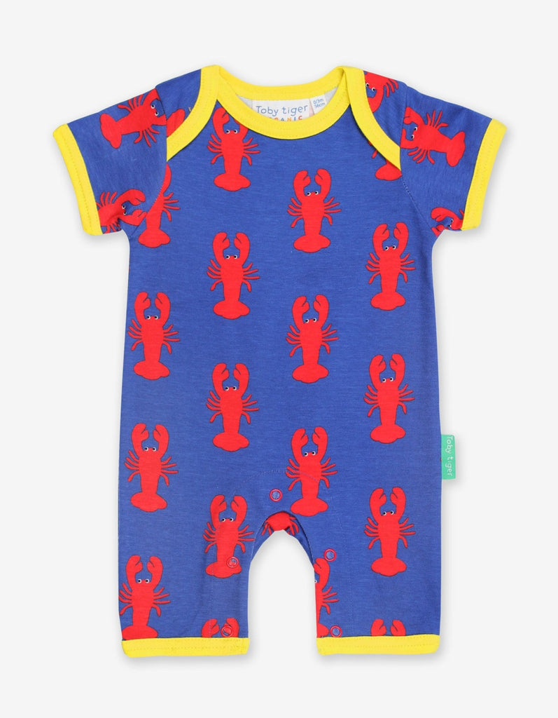 Toby Tiger Organic Lobster Print Romper