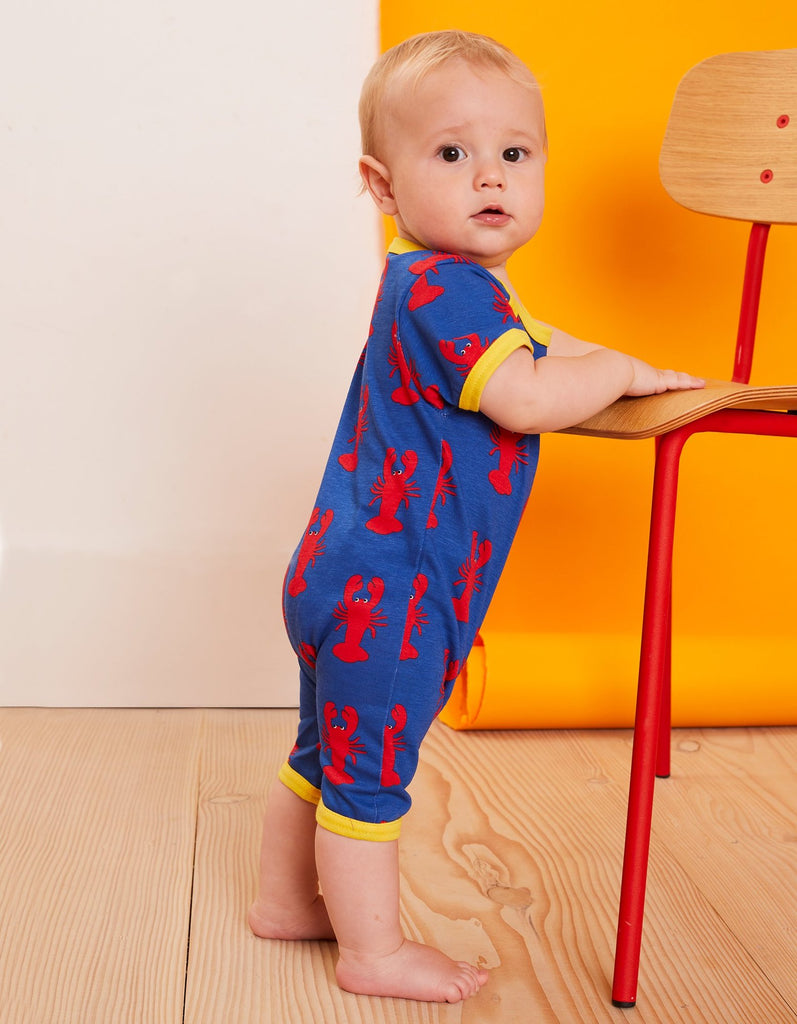 Toby Tiger Organic Lobster Print Romper