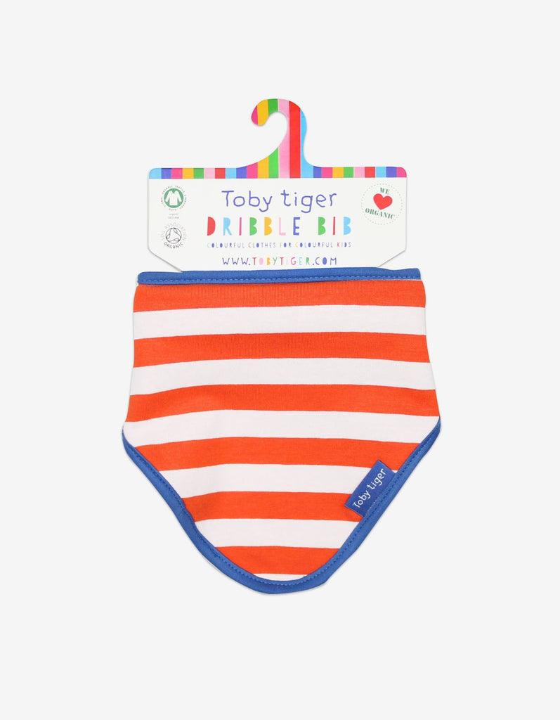 Toby Tiger Organic Orange Stripe Dribble Bib