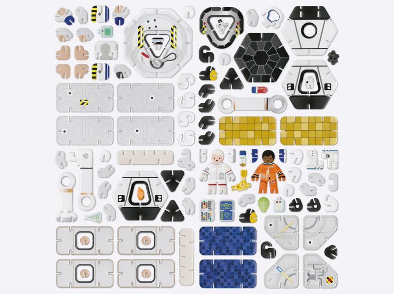 Space Station Build and Play Set by Playpress - components