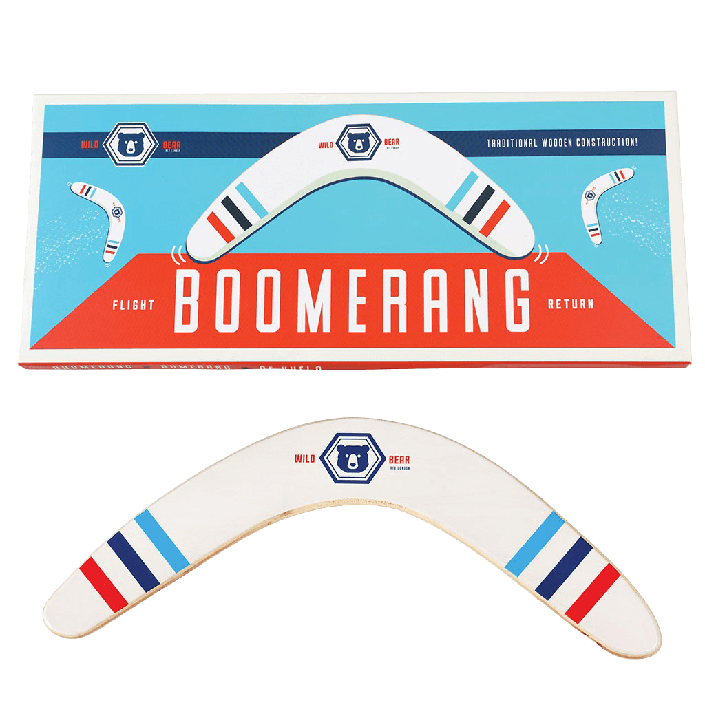 A great gift for an outdoorsy family, this traditional wooden boomerang is designed to return to the thrower - perfect for taking out to the beach or a park. Instructions included.