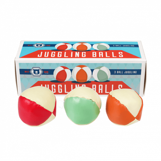 Kids and adults alike will love these mini retro style juggling balls by Rex London.
