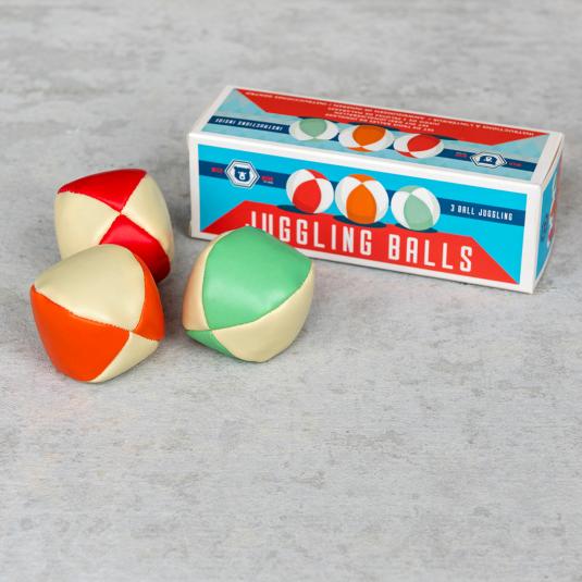 Kids and adults alike will love these mini retro style juggling balls by Rex London.