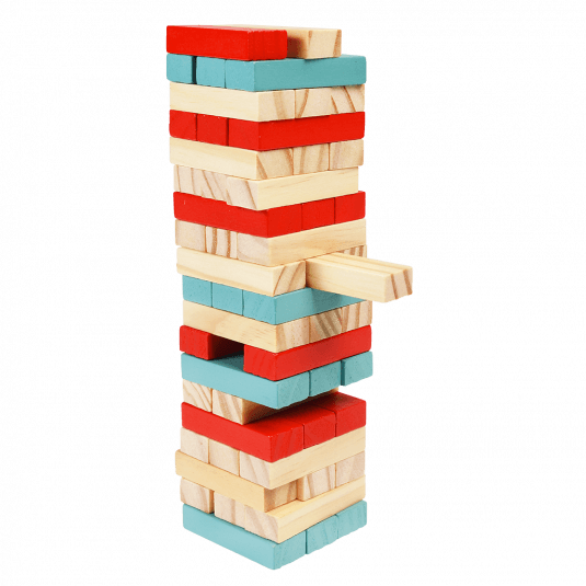 Put your hand-eye coordination and steady hand to the test with this fun Mini Wooden Topple Tower game by Rex London.