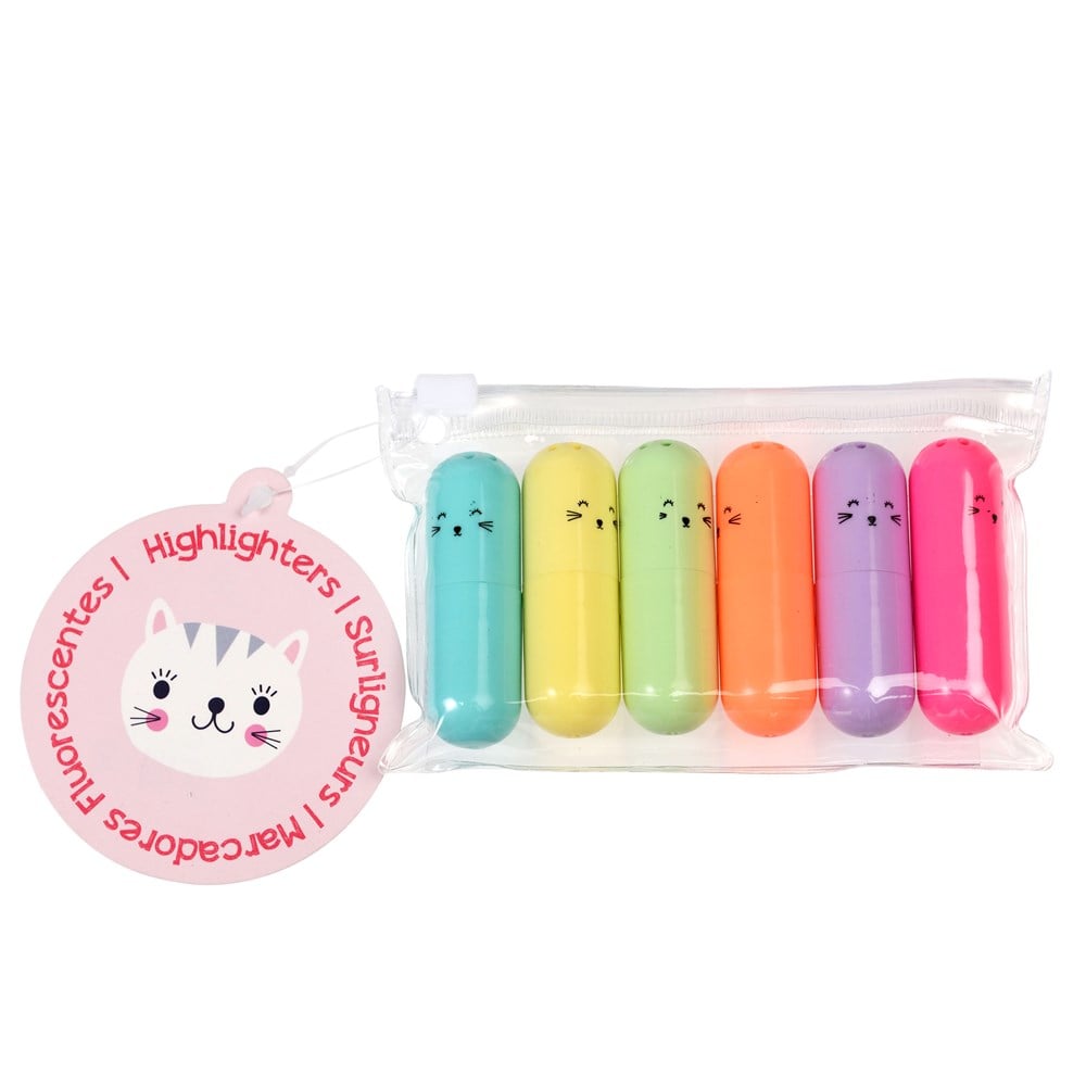 Rex London Cat Highlighters (Pack of 6)