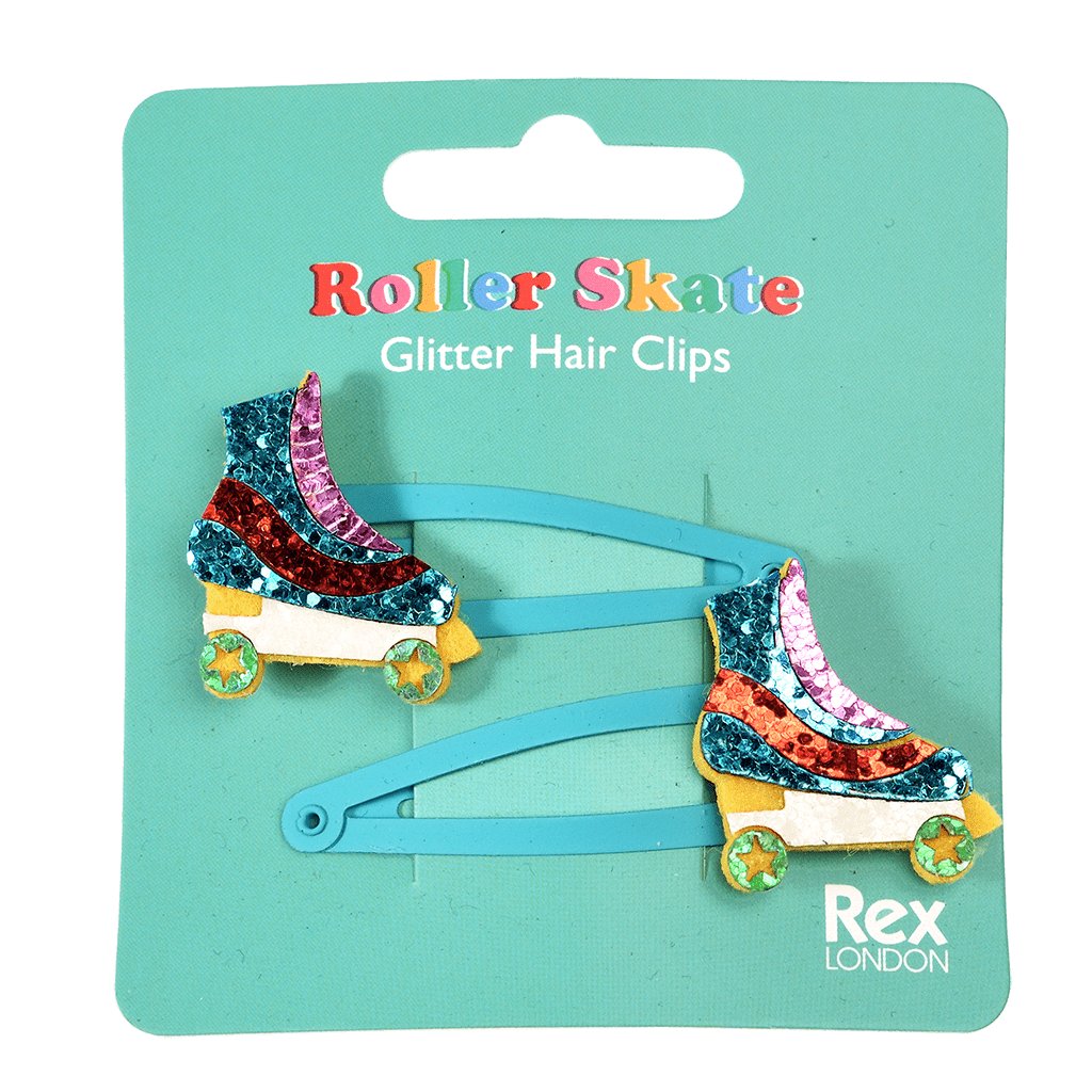 Rex London Roller Skate Glitter Hair Clips.