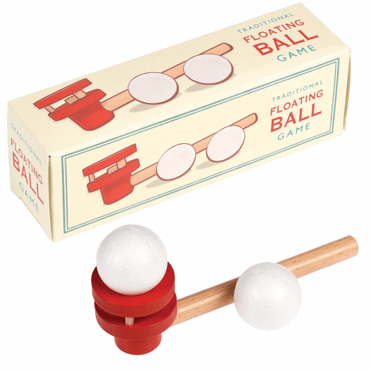 This traditional game features a wooden pipe and 2 balls. Blow into the wooden pipe and see how long you can keep the ball in the air for!