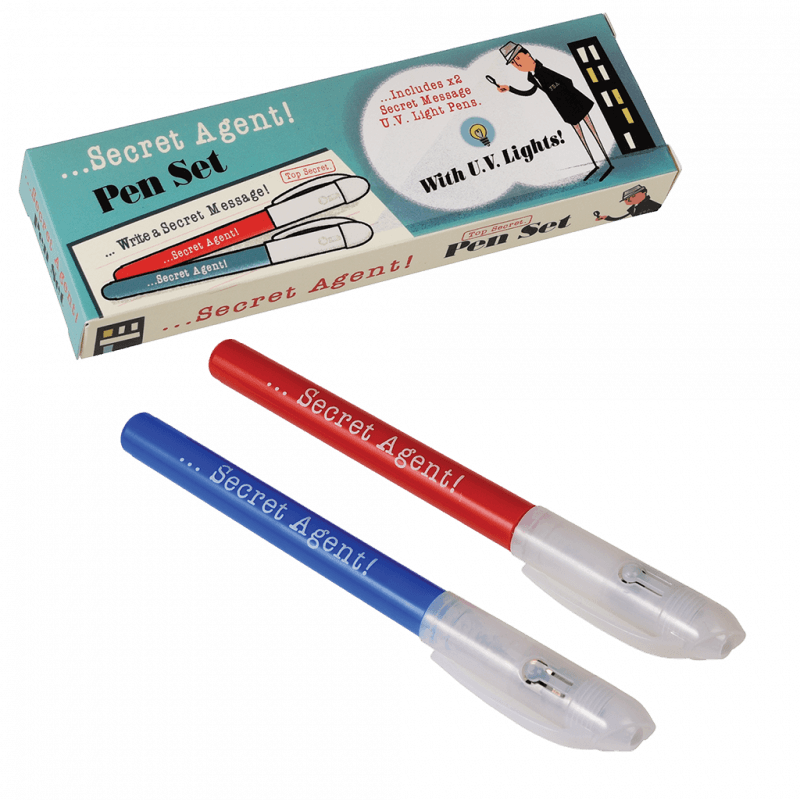 Rex London Set Of 2 Secret Agent Spy Pens. Secret agents get ready! Nobody will be able to intercept your secret message with this fab secret agent tool! Sold by Say It Baby Gifts