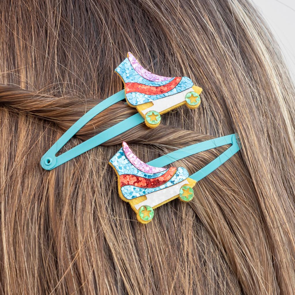 Rex London Roller Skate Glitter Hair Clips.