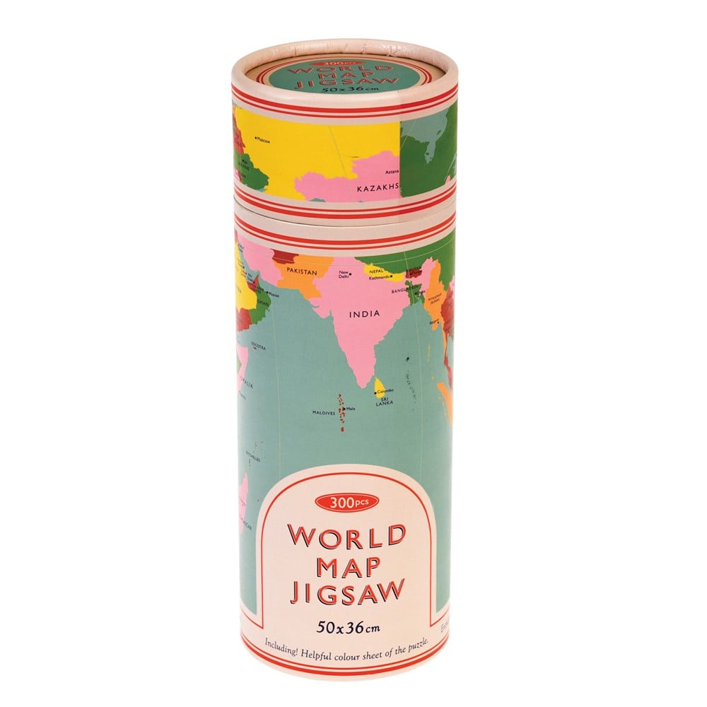 Rex London World Map 300 Piece Puzzle In A Tube. Say It Baby Gifts