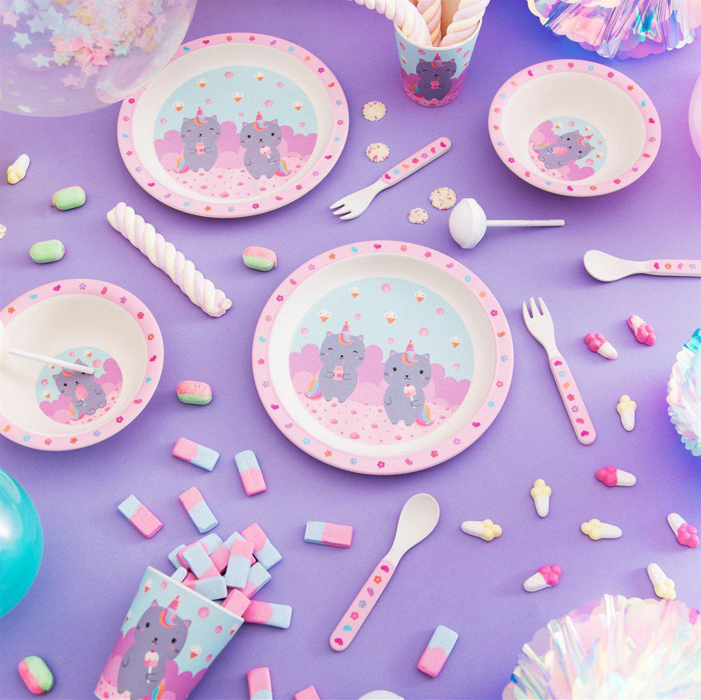 Sass & Belle Luna Caticorn Bamboo Tableware Set - Say It Baby 