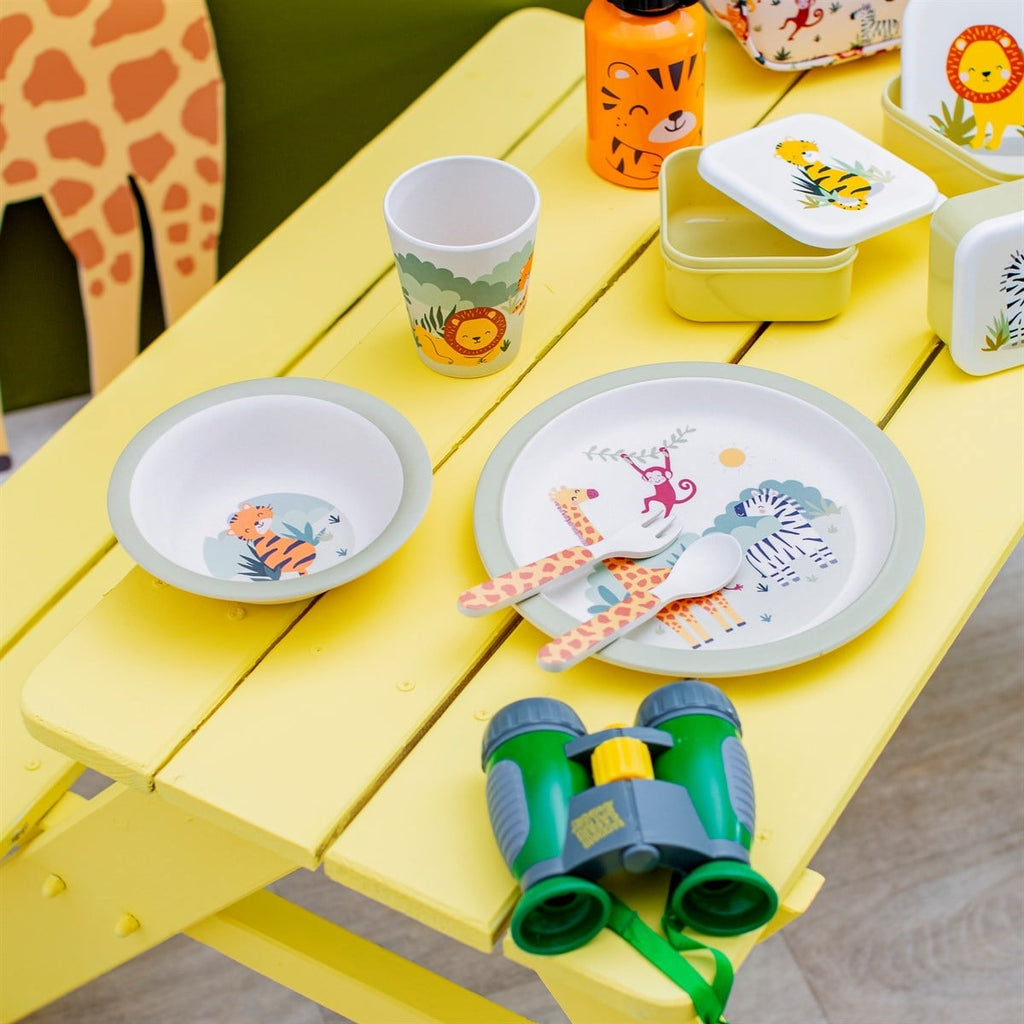 Sass & Belle Savannah Safari Bamboo Tableware Set - full set