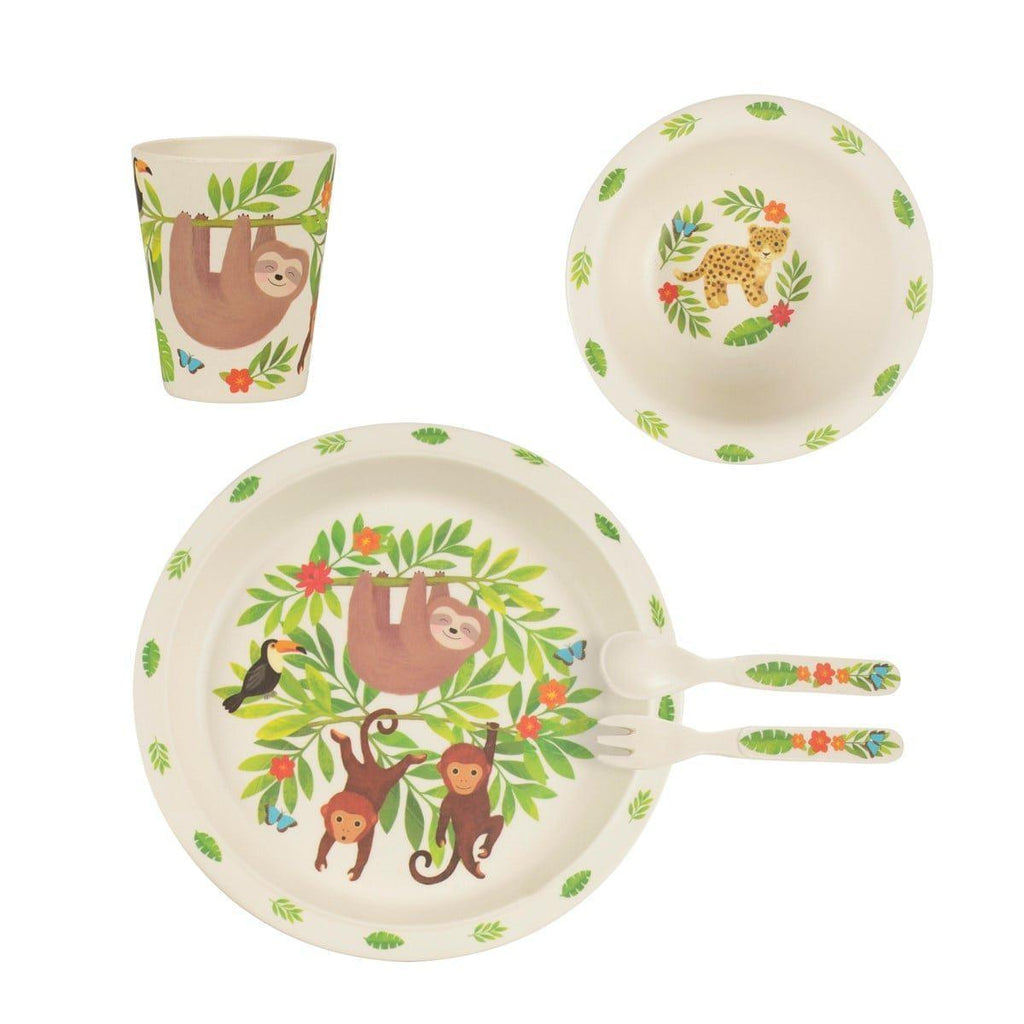 Sass & Belle Sloth and Friends Bamboo Tableware Set - Say It Baby 