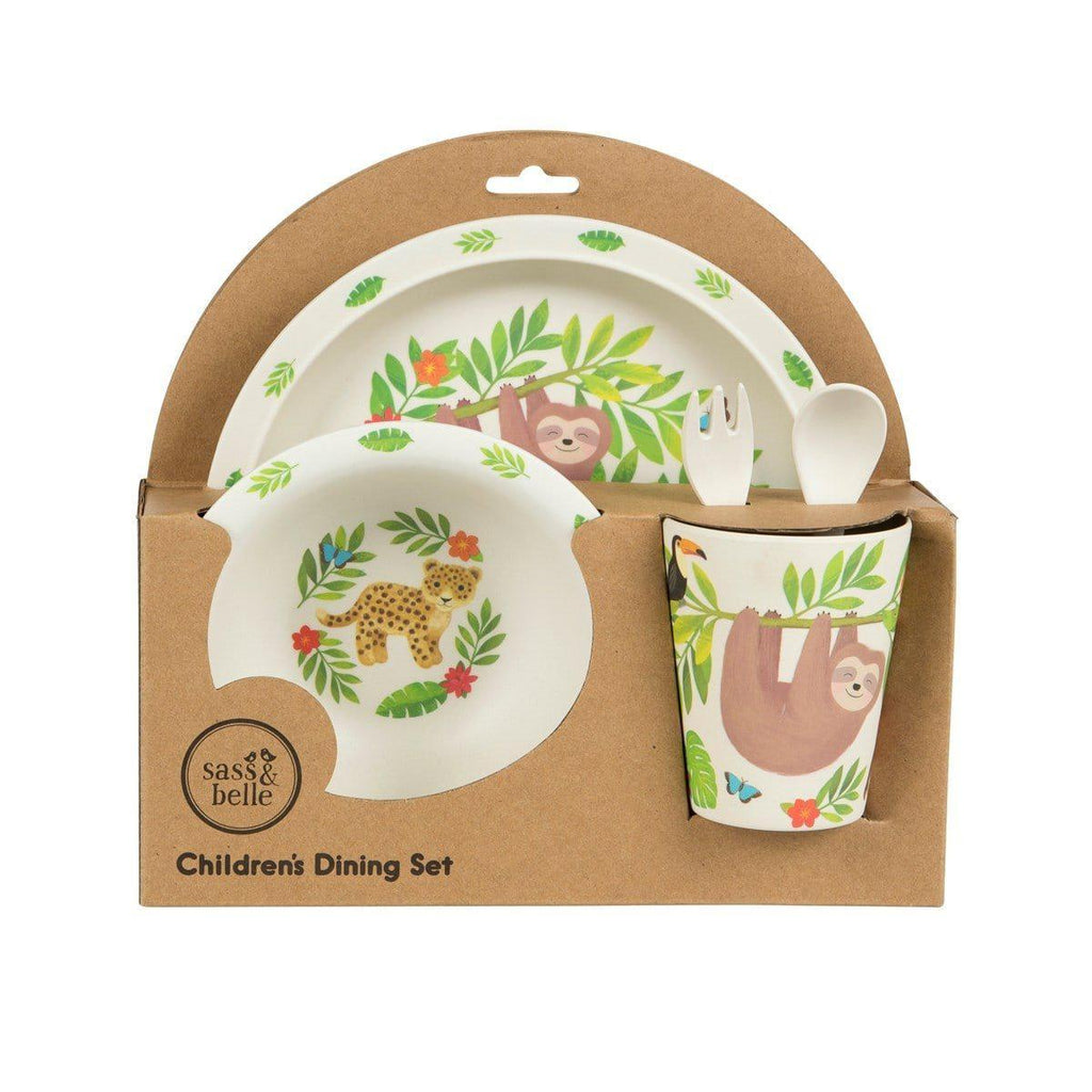 Sass & Belle Sloth and Friends Bamboo Tableware Set - Say It Baby 