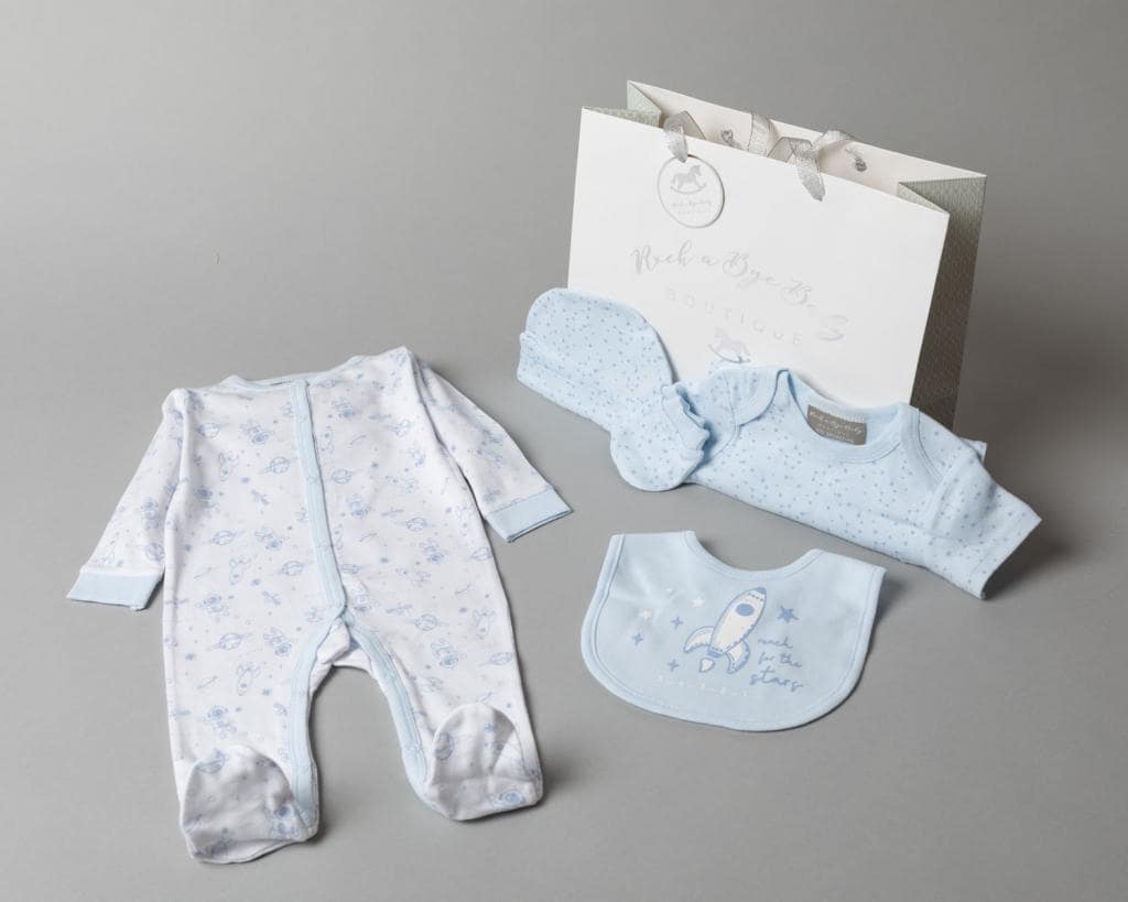 Five Piece Space Layette Gift Set - Say It Baby 
