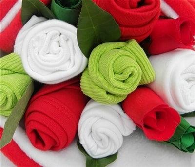 Say It Baby - Traditional Reds Twin Baby Clothes Bouquet - Say It Baby 