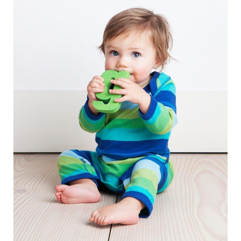Toby Tiger Organic Blue Stripe Romper - Say It Baby 