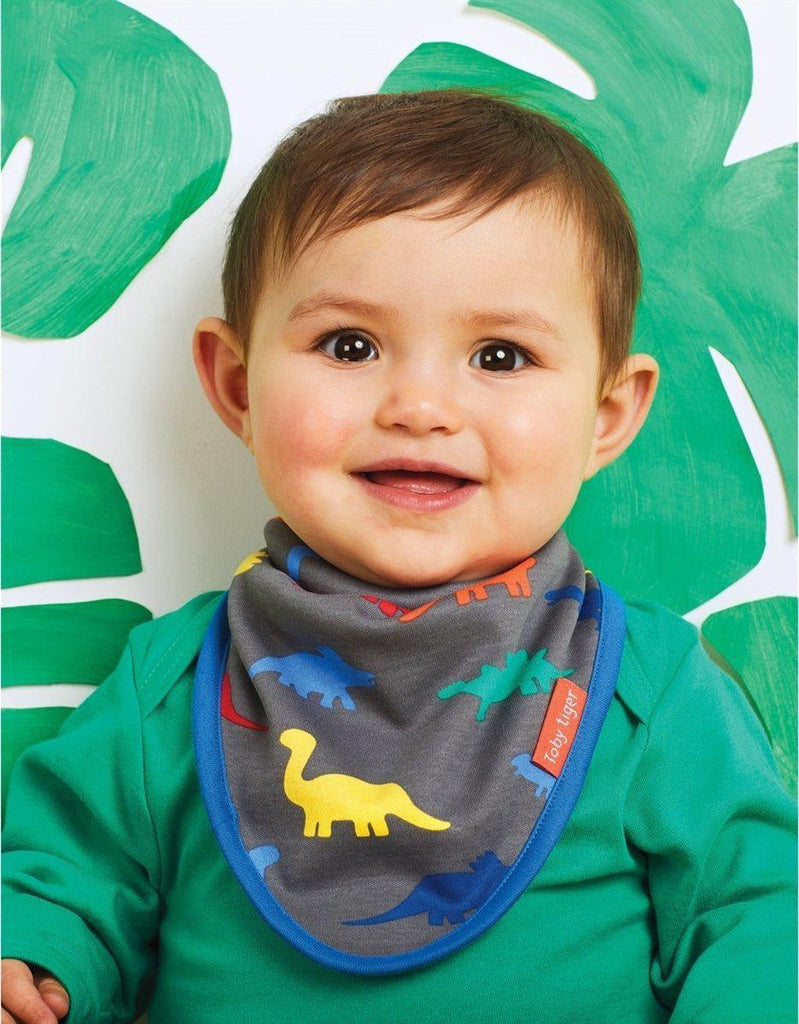 Toby Tiger Organic Dino Dribble Bib - Say It Baby 