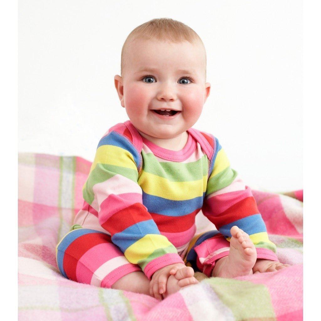 Toby Tiger Organic Girly Stripe Romper - Say It Baby 