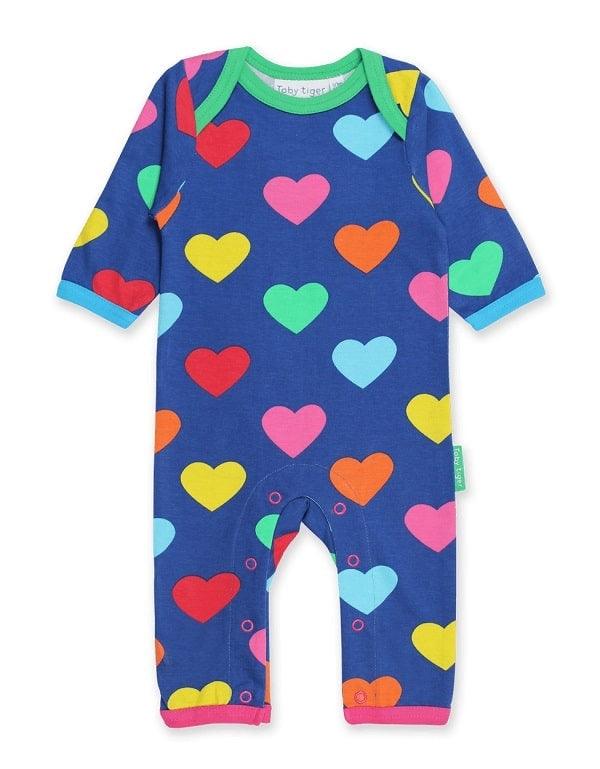 Toby Tiger Organic Multi Heart Romper - Say It Baby 