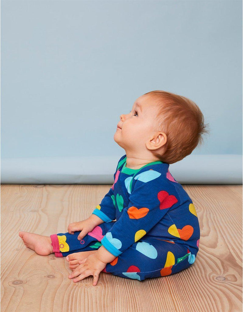 Toby Tiger Organic Multi Heart Romper - Say It Baby 