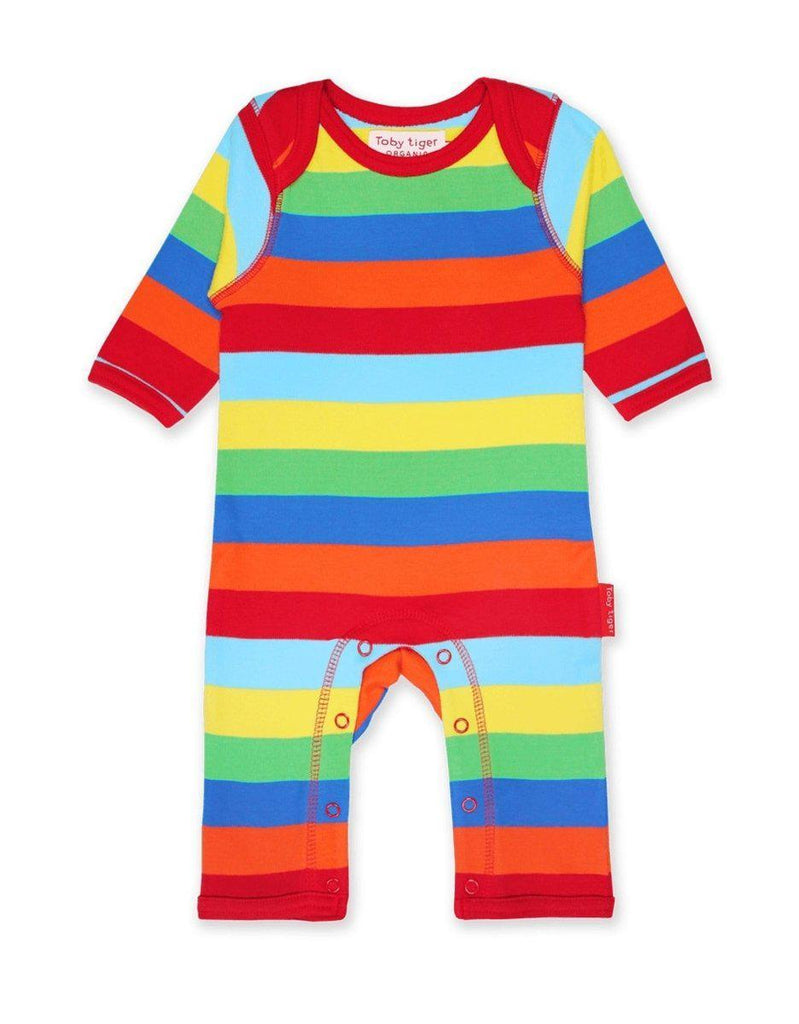 Toby Tiger Organic Multi Stripe Sleepsuit - Say It Baby 