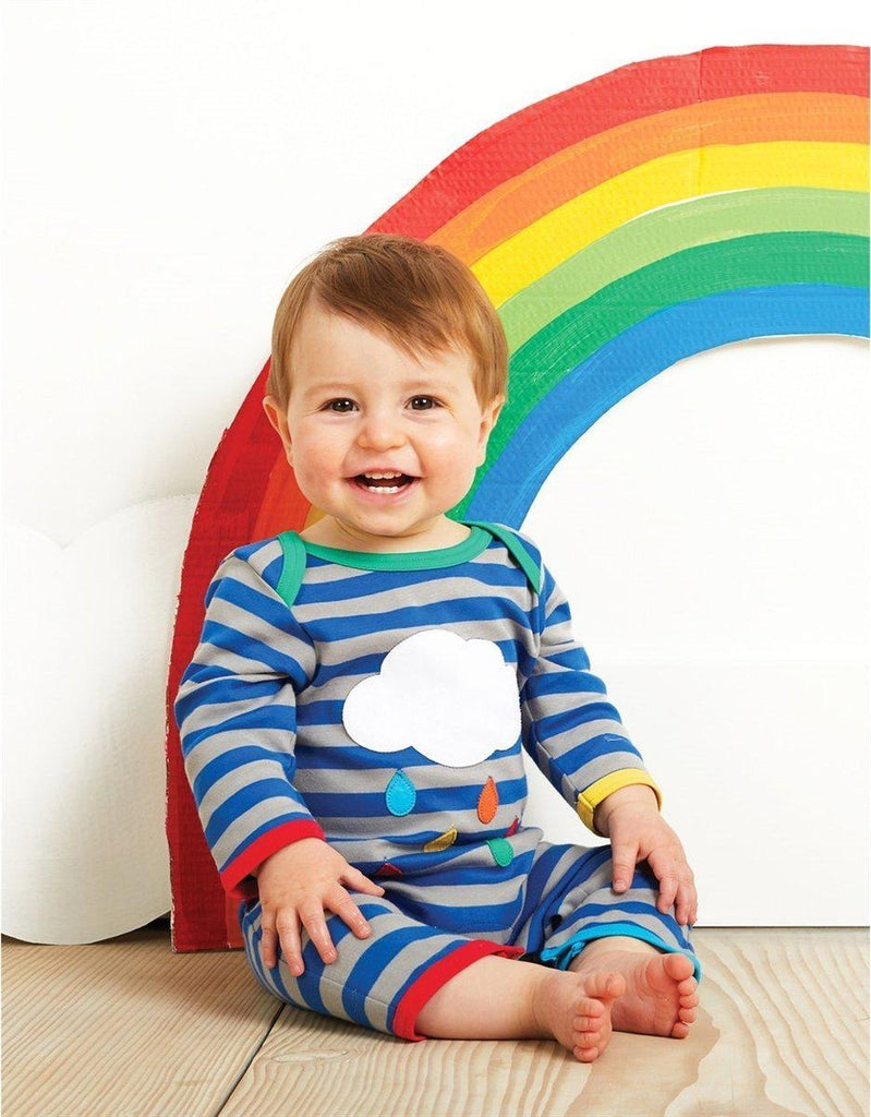 Toby Tiger Organic Raindrop Cloud Sleepsuit - Say It Baby 