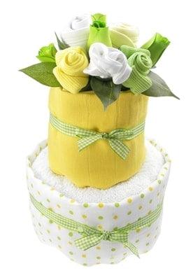 Say It Baby - Unisex Baby Nappy Cake Bouquet - 2 Tier - Say It Baby 