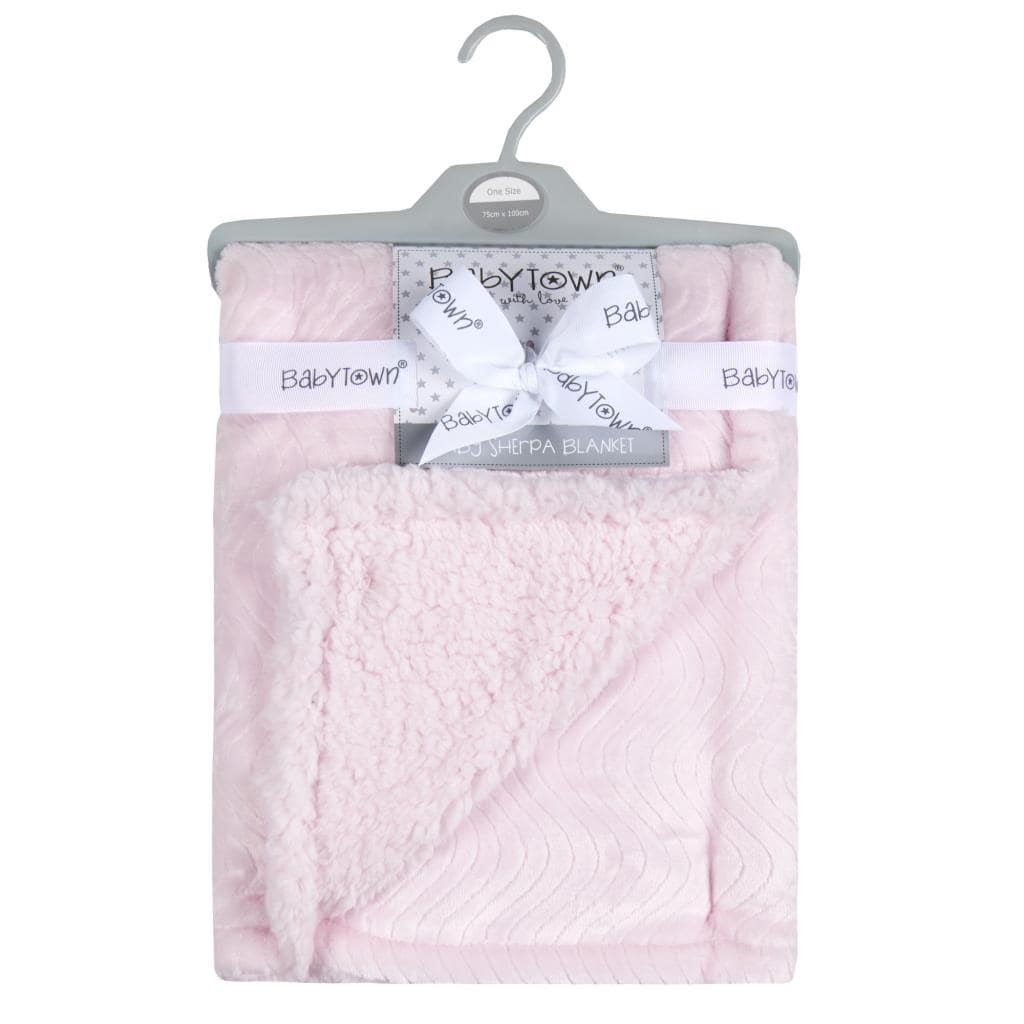 Baby Town Pink Sherpa Blanket - Say It Baby 