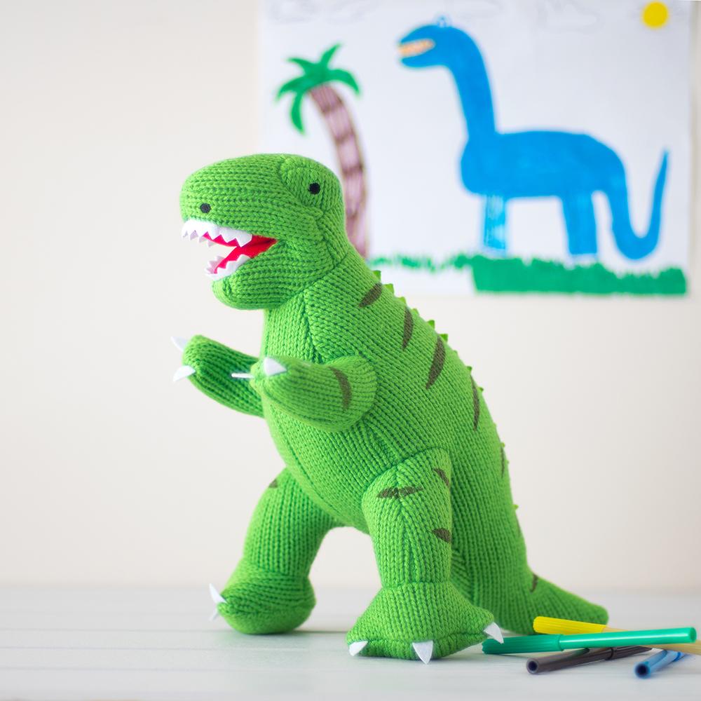 Best Years Green Knitted T-Rex - Large - Say It Baby Gifts