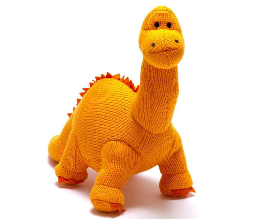 Best Years Orange Knitted Diplodocus - Medium. Sold by Say It Baby Gifts