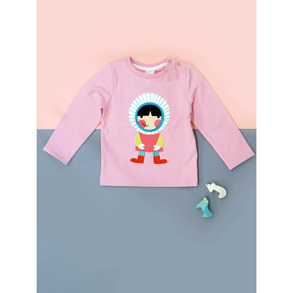 Blade & Rose Little Skylar Top - bold, bright and fun! This gorgeous candy pink top features the gorgeous Skylar design with a fluffy fleece applique.