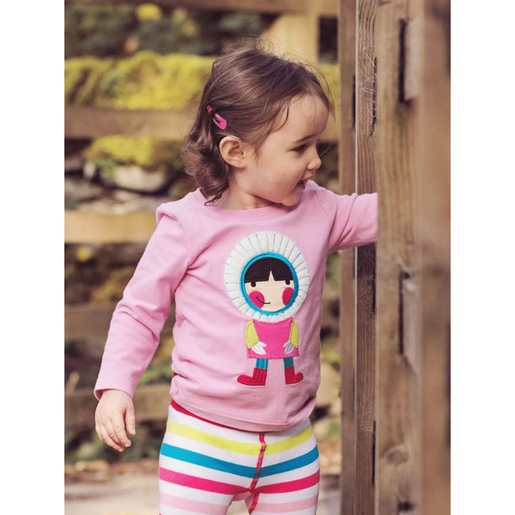 Blade & Rose Little Skylar Top - bold, bright and fun! This gorgeous candy pink top features the gorgeous Skylar design with a fluffy fleece applique.