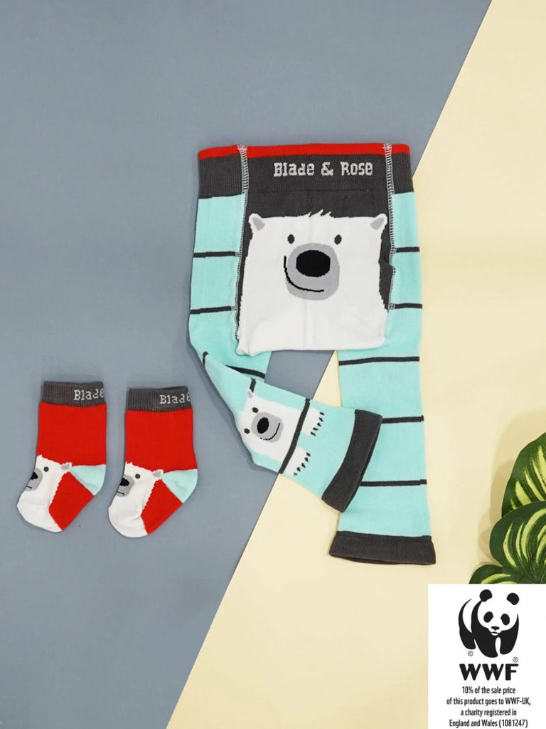 Blade & Rose WWF Organic Polar Bear Socks - bold, bright and fun! These cute socks in red feature a sweet polar bear design. Sold by Say It Baby Gifts