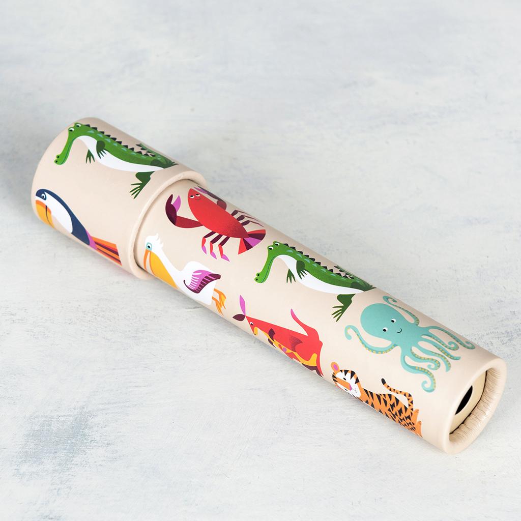 A fab and fun kaleidoscope with "Colourful Creatures" animal design by Rex London. Sold by Say It Baby Gifts.