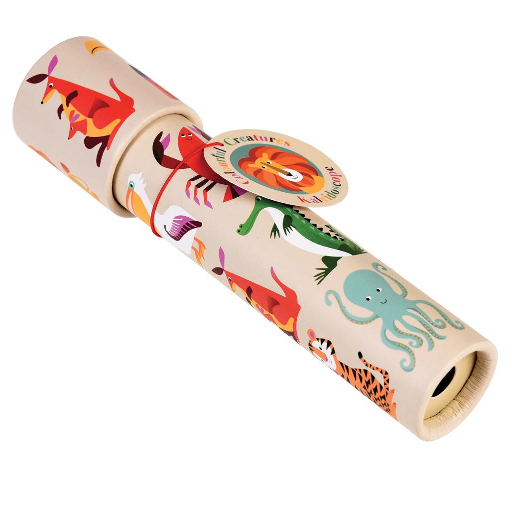 A fab and fun kaleidoscope with "Colourful Creatures" animal design by Rex London. Sold by Say It Baby Gifts.