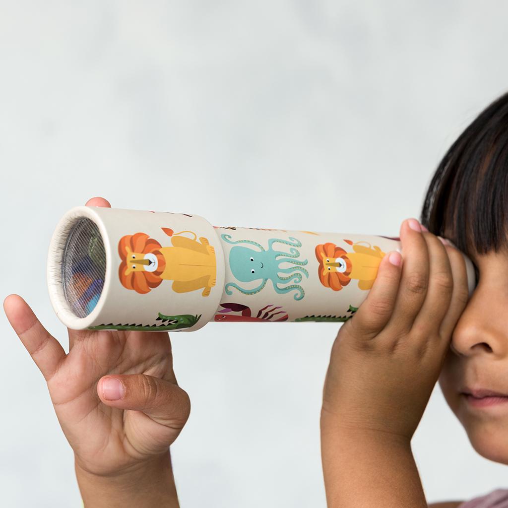A fab and fun kaleidoscope with "Colourful Creatures" animal design by Rex London. Sold by Say It Baby Gifts.