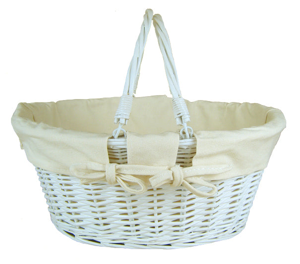 Large Cream Lined Baby Basket - Say It Baby 