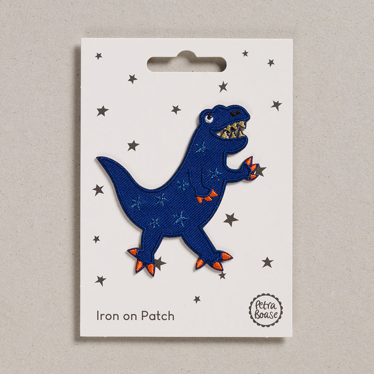 Petra Boase Iron on Patch - Blue Dinosaur