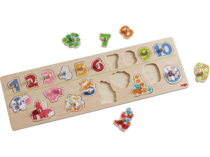 Haba Animals By Number Peg Jigsaw Puzzle - Say It Baby 
