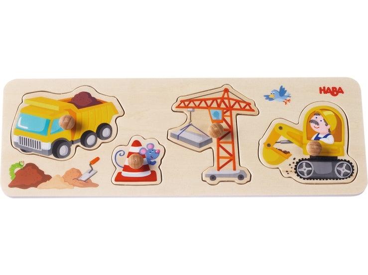 Haba Baby Building Site Peg Jigsaw Puzzle - Say It Baby 